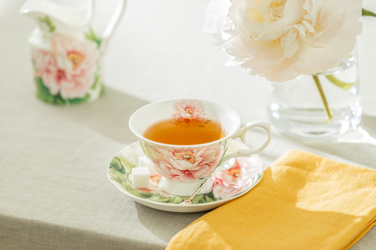 Empire Peony Bone China Tea Cup and Saucer