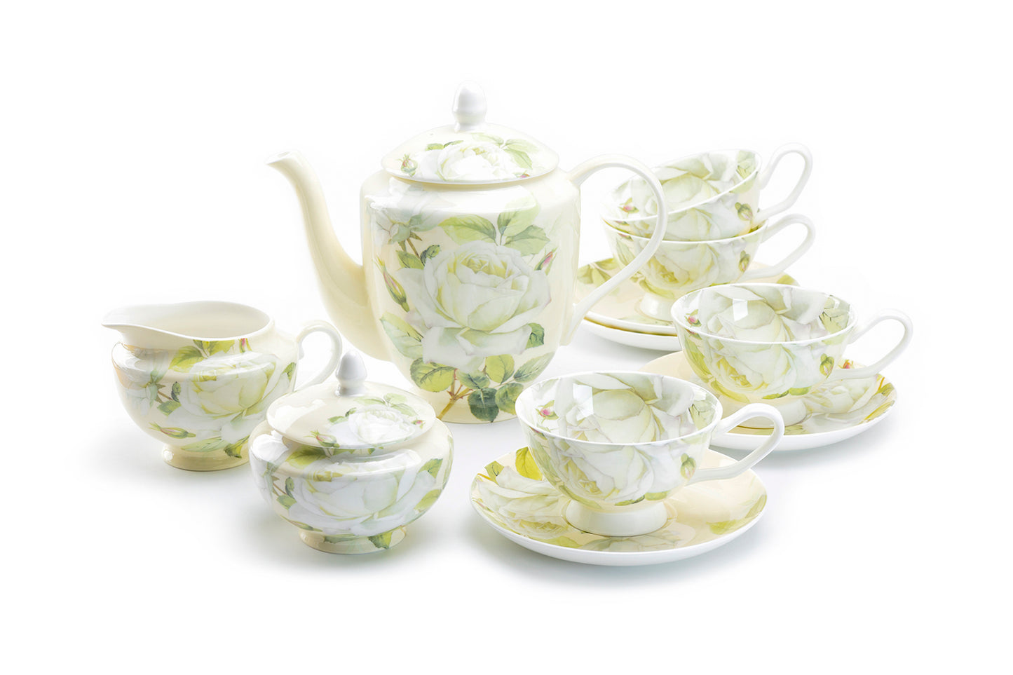Iceberg Rose Bone China Tea Set
