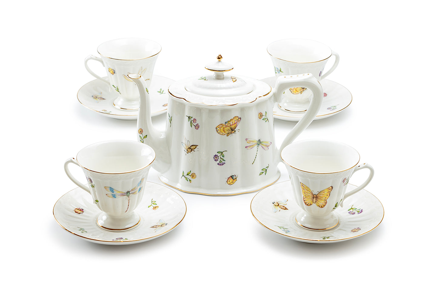 Summer Garden Fine Porcelain Tea Set