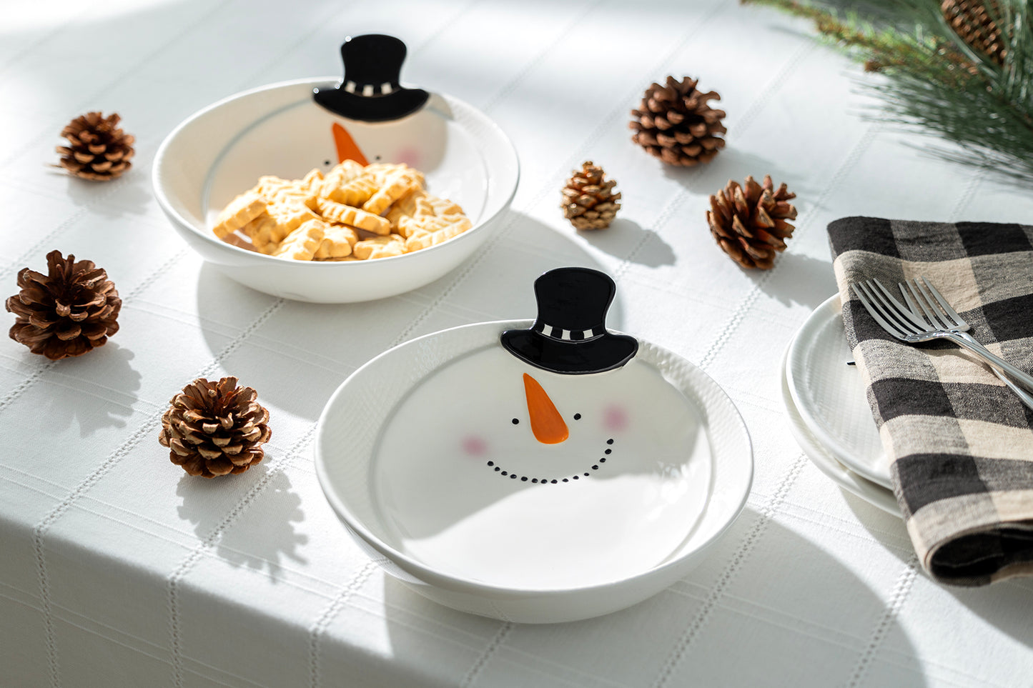 Happy Snowman Pasta Bowl