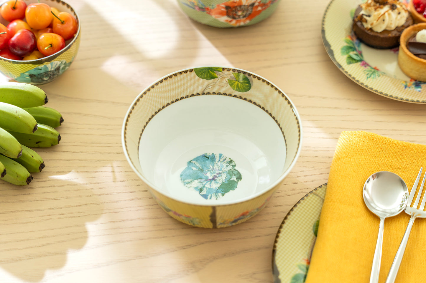 Summer Savanna Leopard Yellow Fine Porcelain Bowl