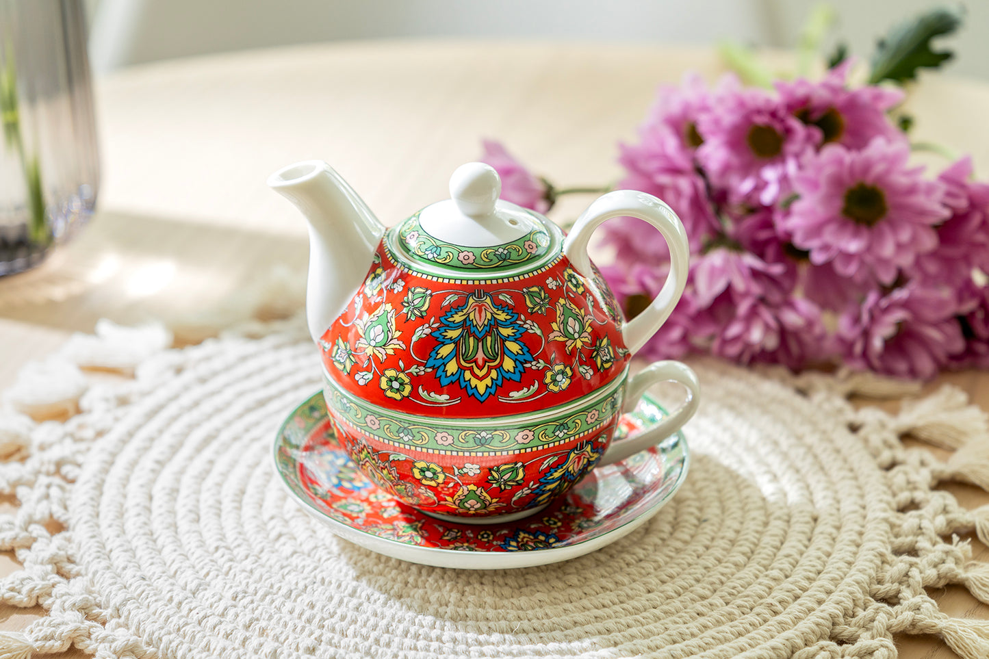 Eastern Elegance Fine Porcelain Tea For One Set