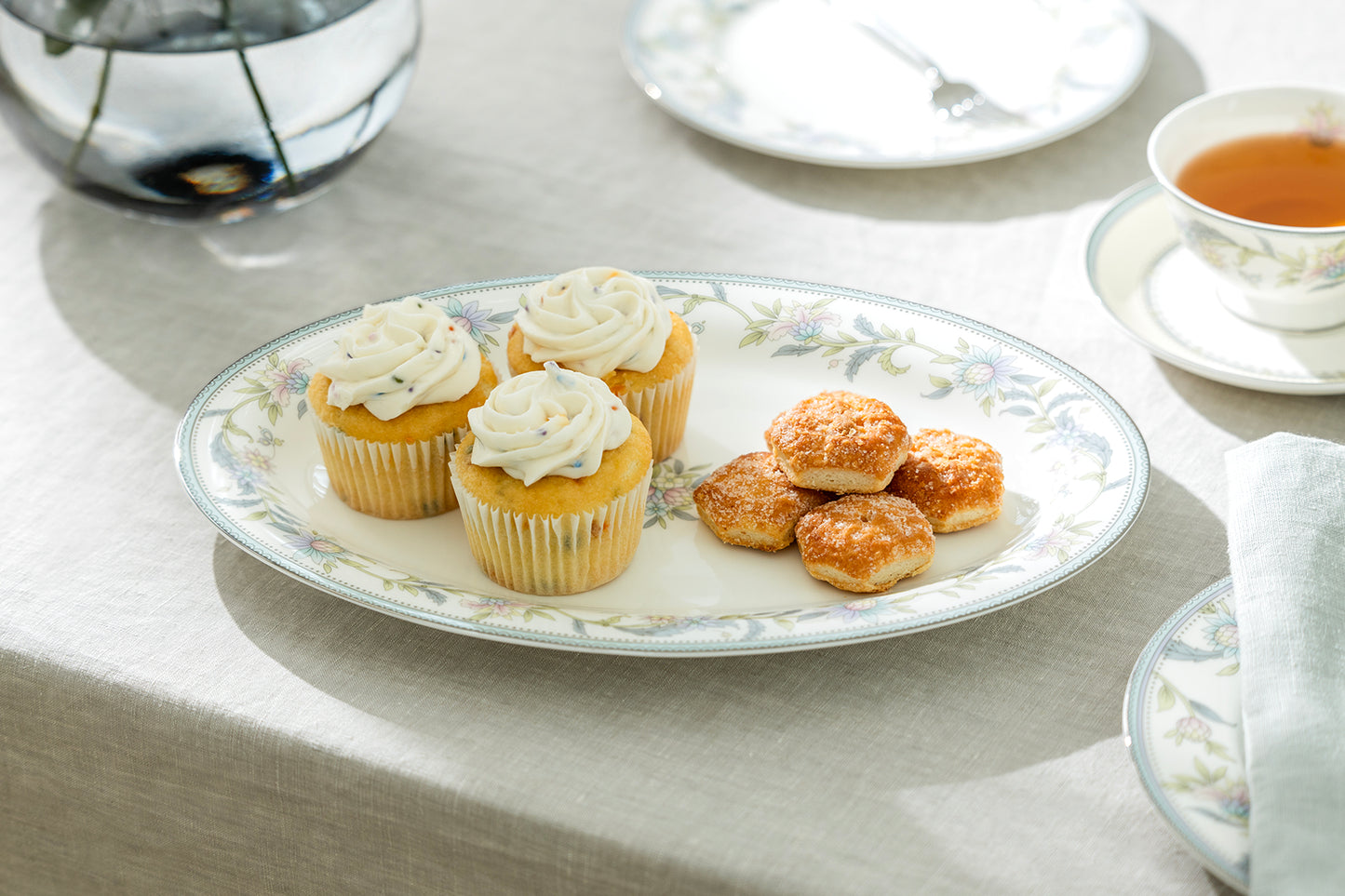 Lotus Garden Bone China Oval Serving Plate