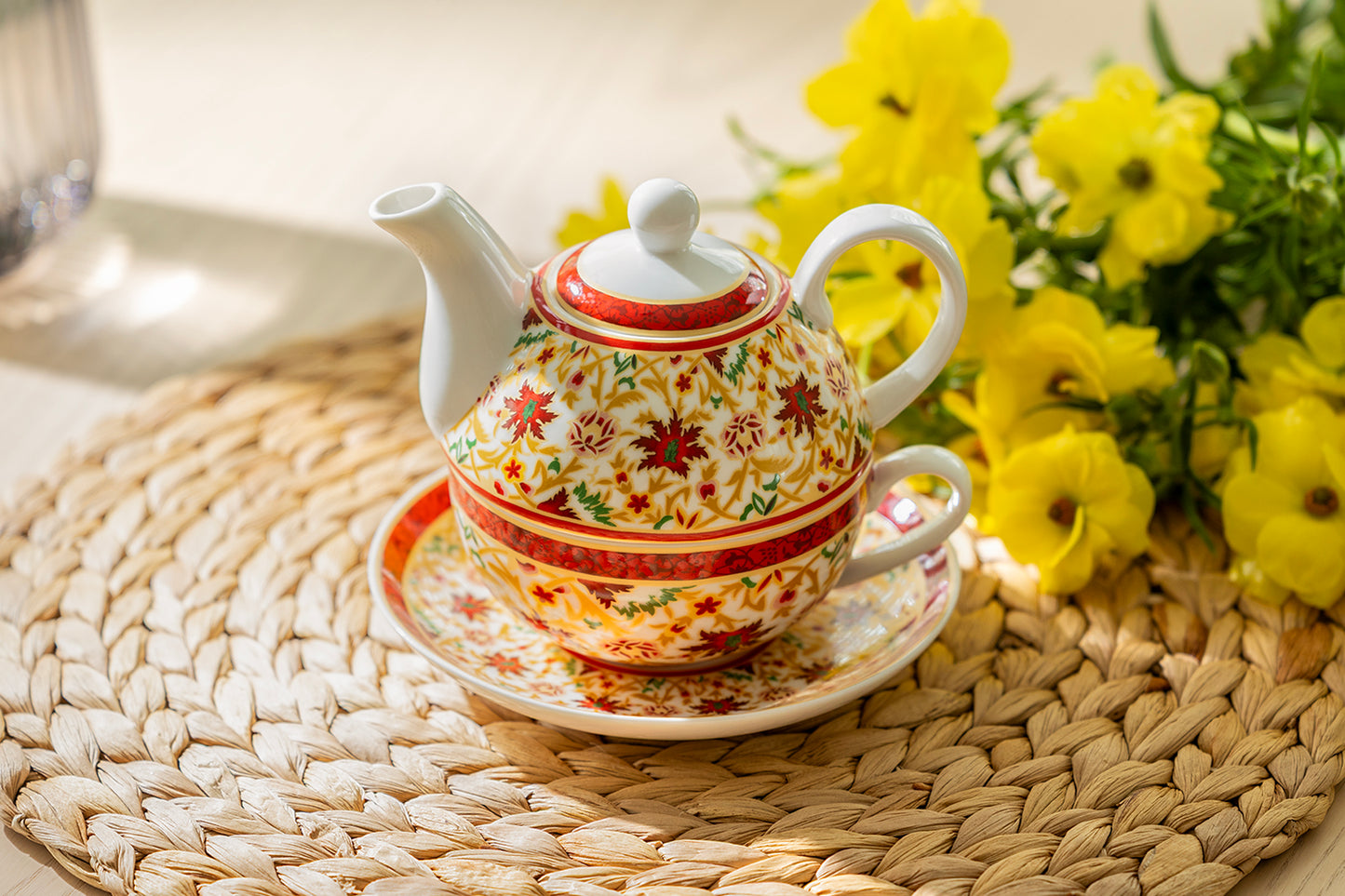 Floral Spice Fine Porcelain Tea For One Set