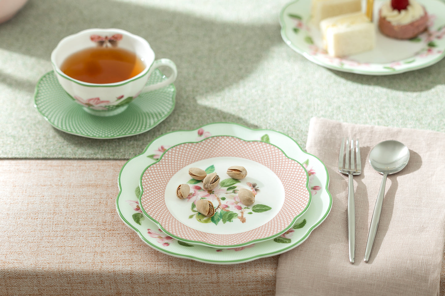 Apple Blossom Bone China Dessert Plate
