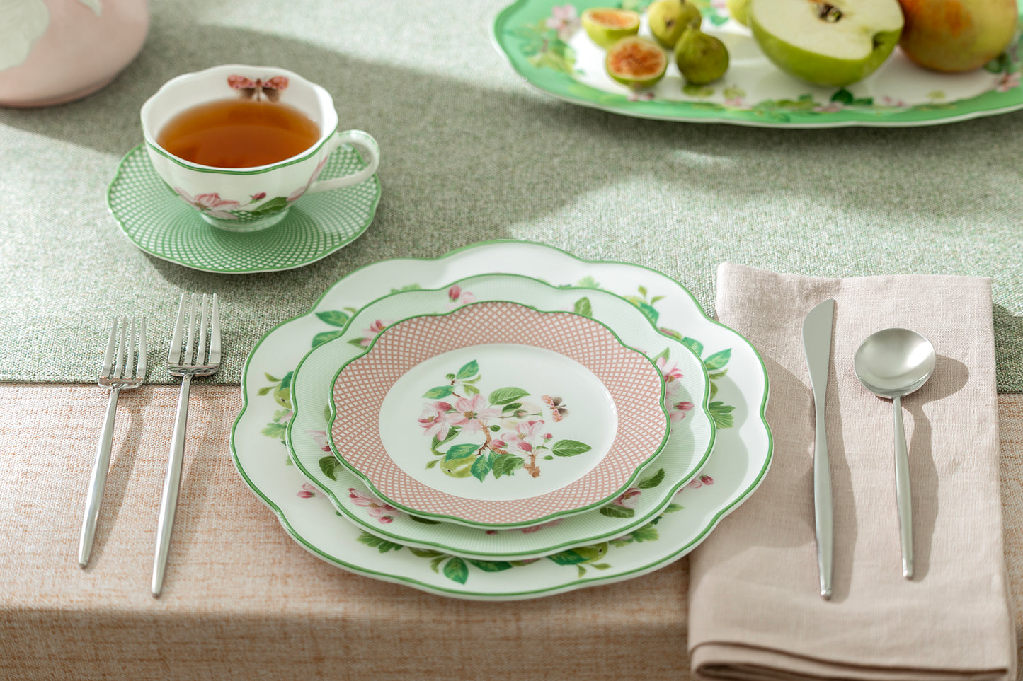 Apple Blossom Orchard Bone China Dinner Plate