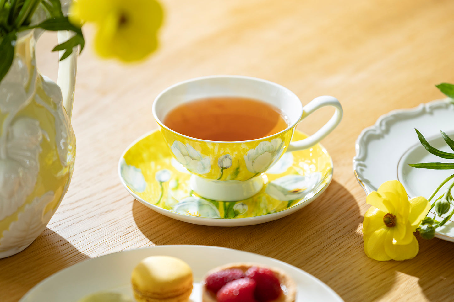 Tulip Yellow Bone China Cup and Saucer