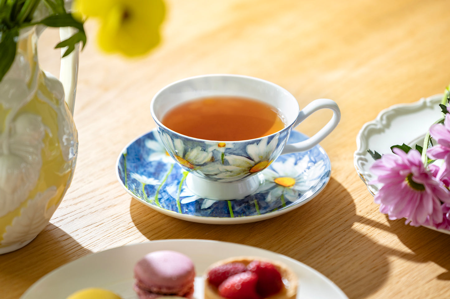 Daisy Blue Bone China Cup and Saucer