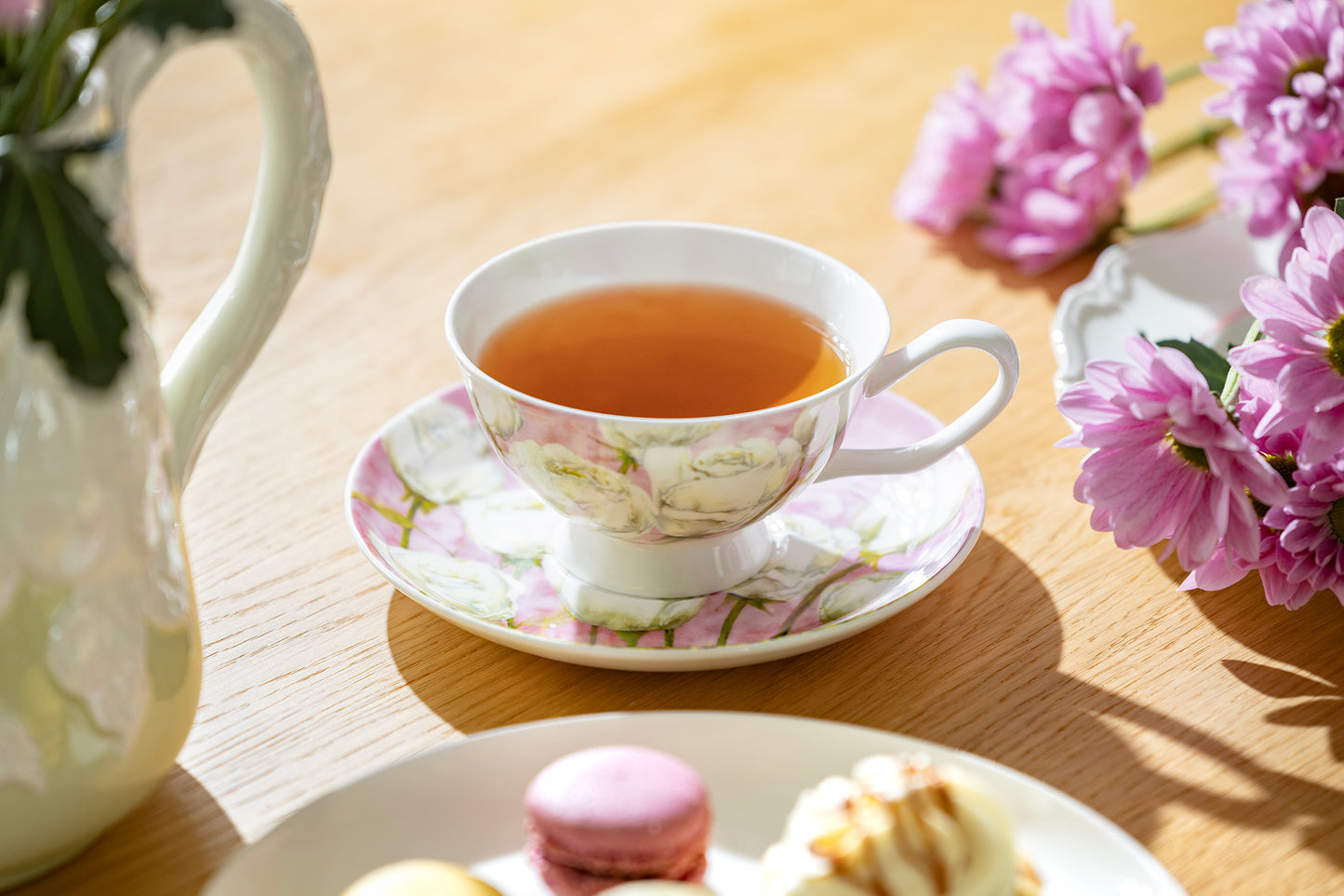 Rose Pink Bone China Cup and Saucer