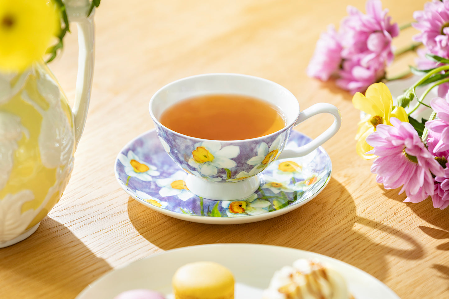 Daffodil Purple Bone China Cup and Saucer