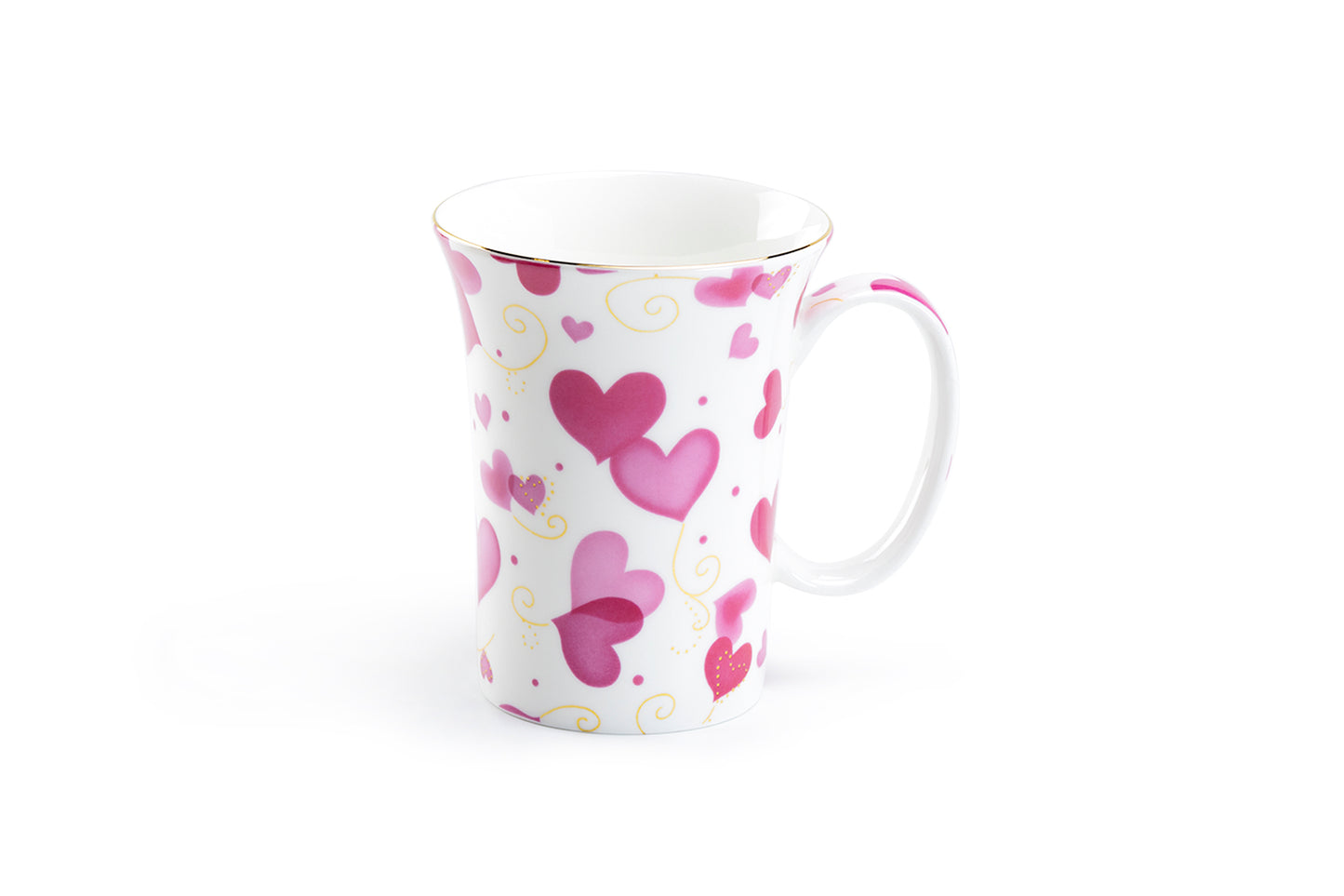 Pink Hearts Bone China Mug