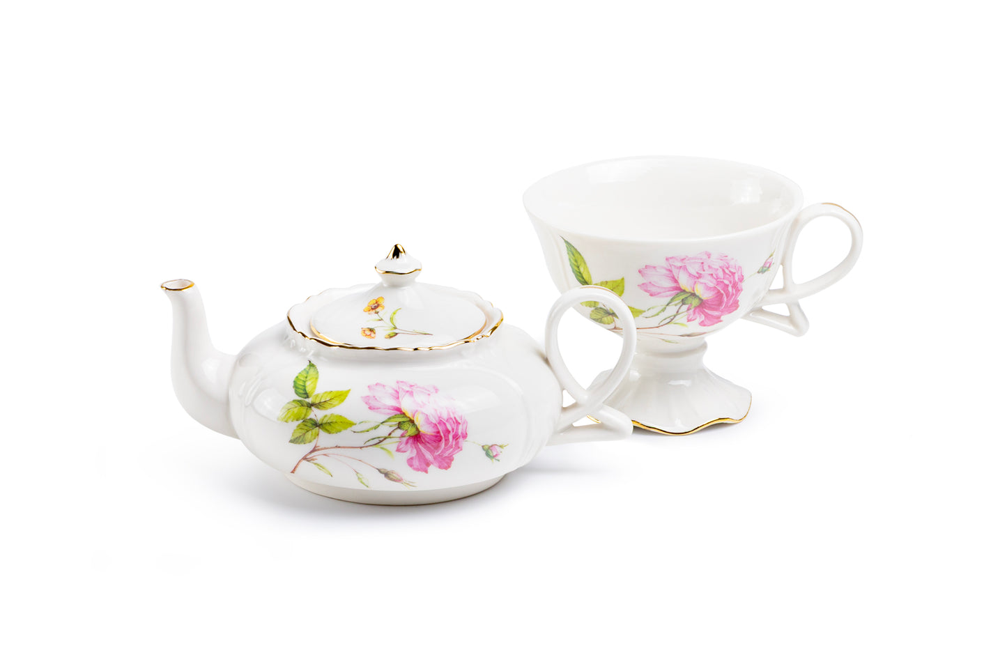 Rose Elegance Fine Porcelain Tea For One Set