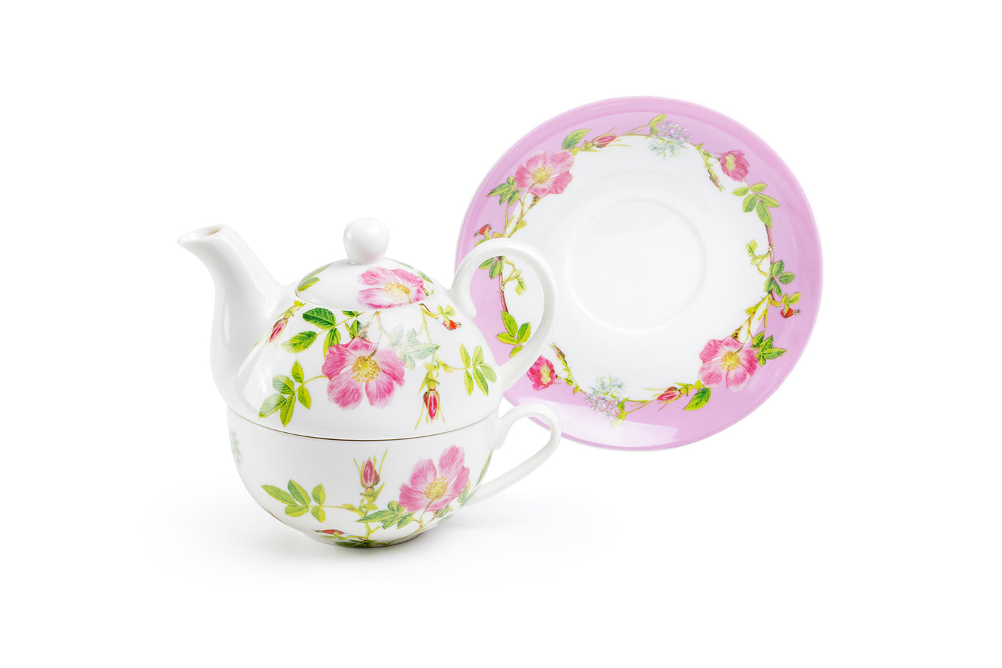 Pink Iceberg Fine Porcelain Tea For One Set