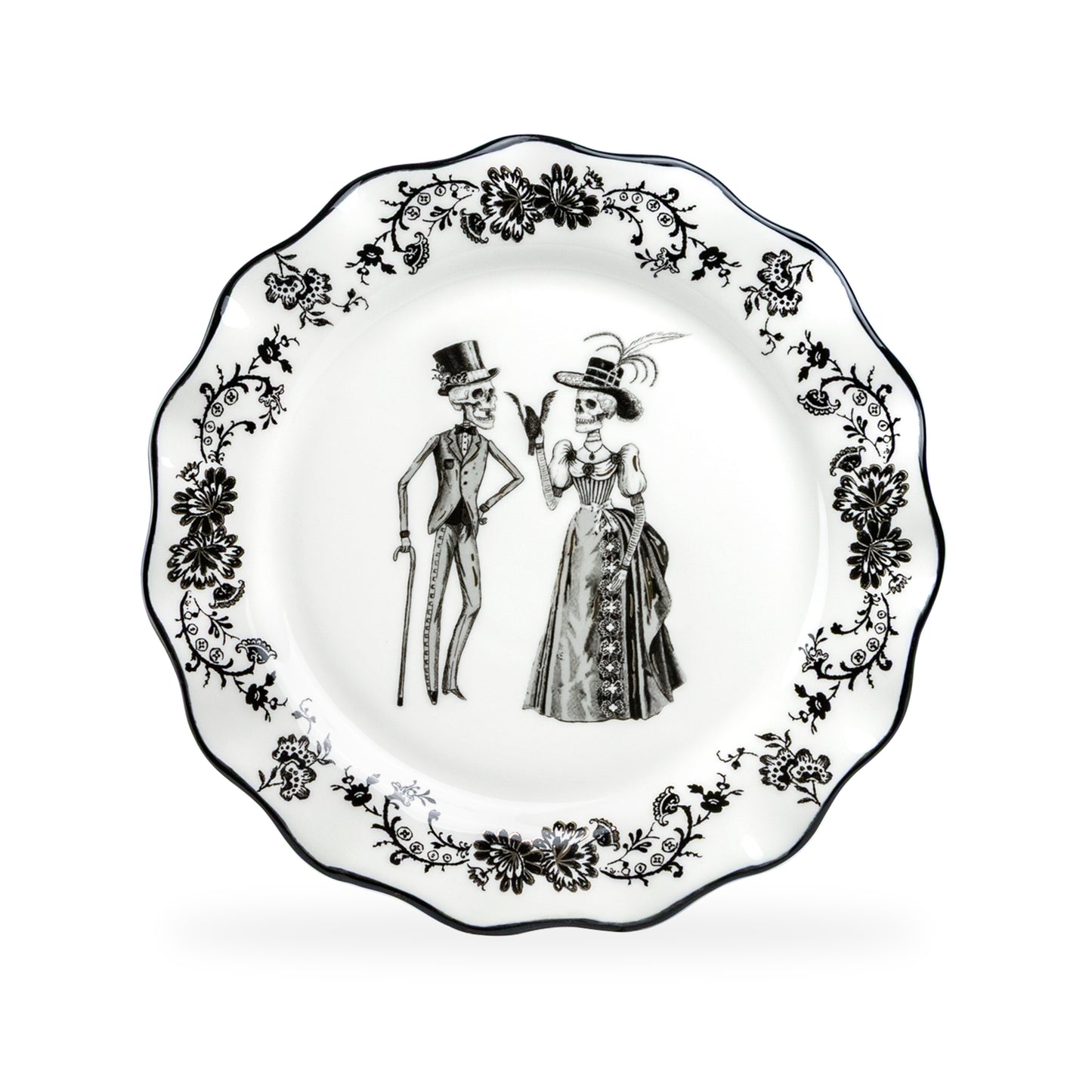Halloween Victorian Skeletons Dinner Plate