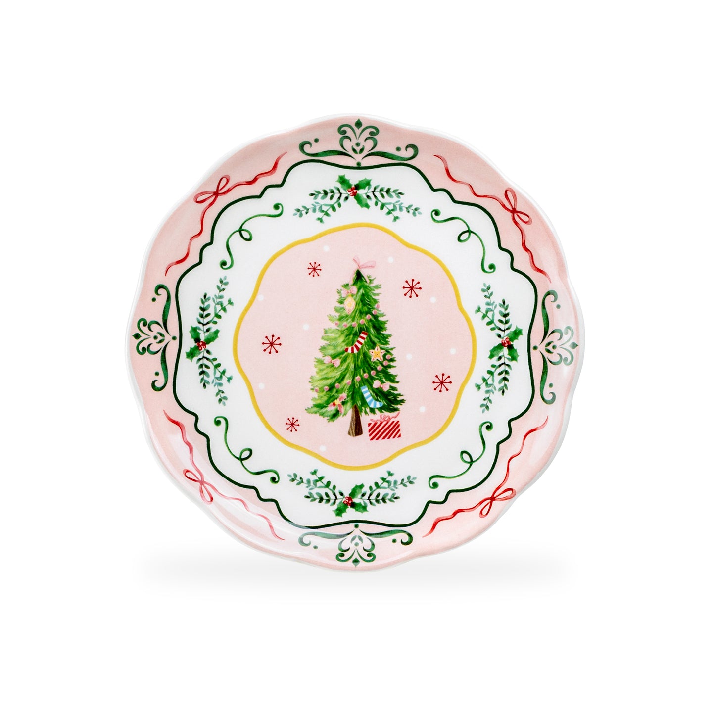 Christmas Tree Pink Dessert/Salad Plate
