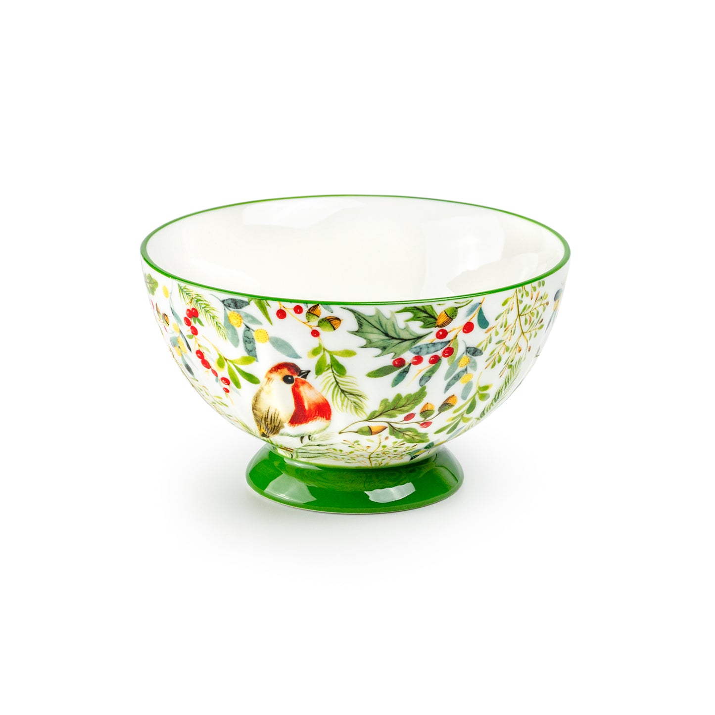 Winter House Finch Fine Porcelain Bowl