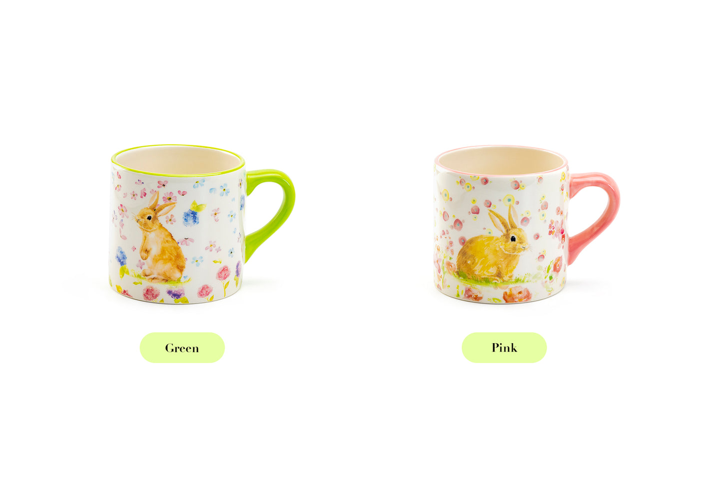 Spring Flowers Bunny Pink Mug