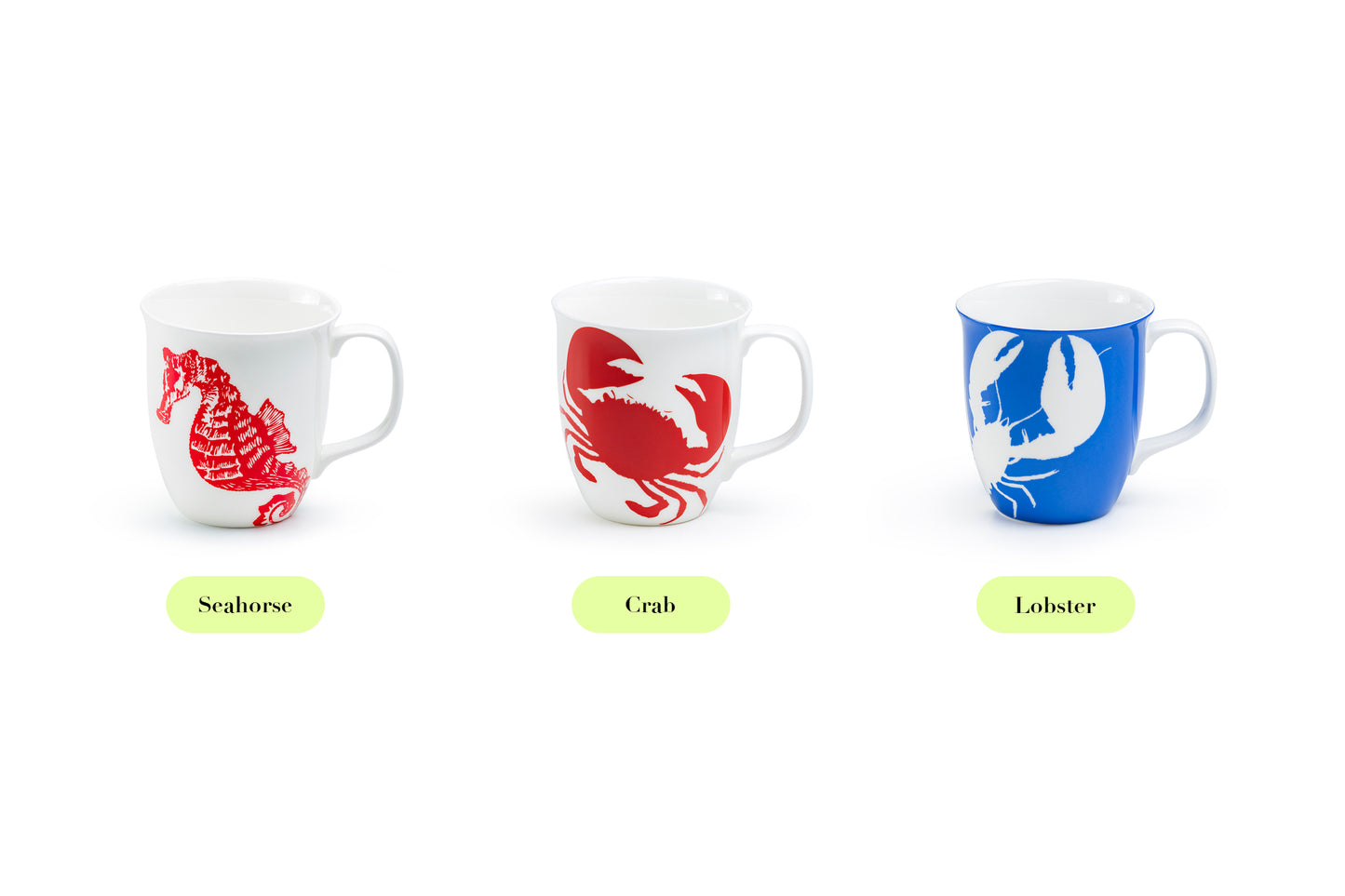 Red Seahorse Bone China Mug