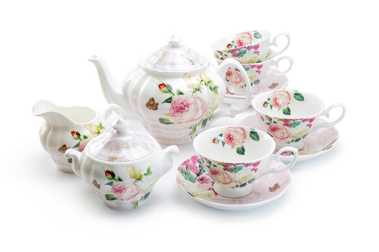 Liz's Rose Garden Bone China Tea Set
