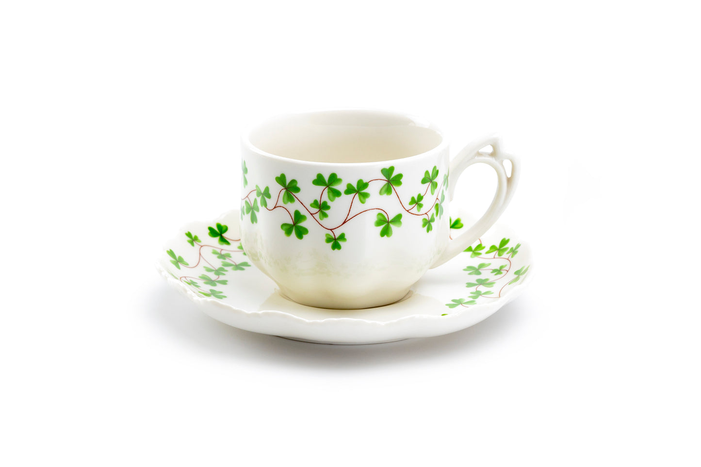 Shamrock Fine Porcelain Tea Cup and Saucer