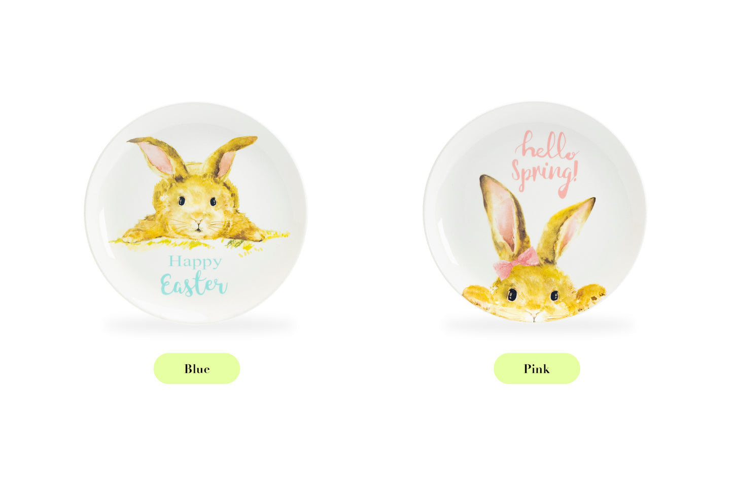 Hello Spring Pink Bunny Dessert/Salad Plate