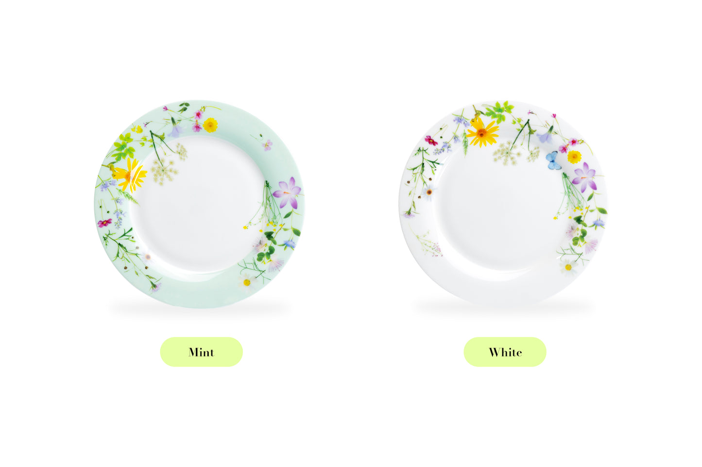 Summer Meadow Mint Bone China Dessert Plate