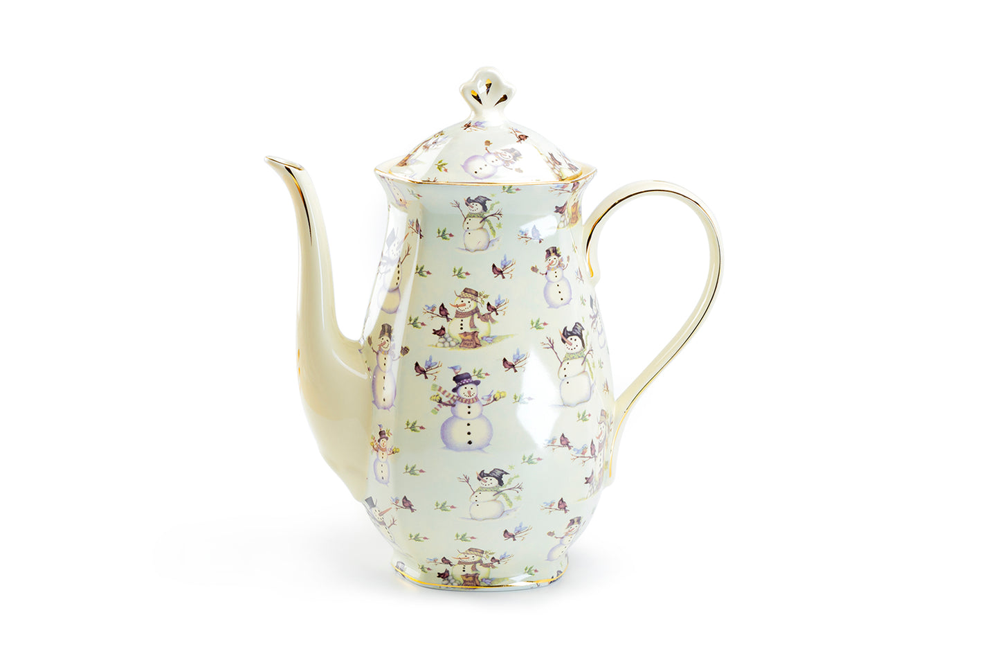 Holiday Snowmen Fine Porcelain Hot Chocolate Pot