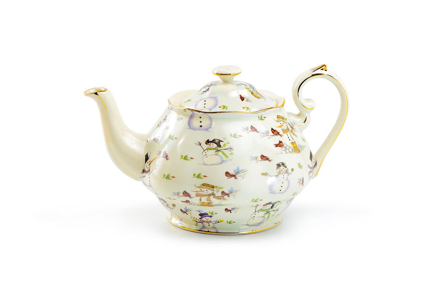 Holiday Snowmen Fine Porcelain Teapot
