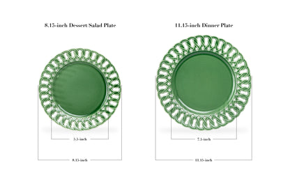 Green Heirloom Fine Porcelain Dessert Plate - 8.15"