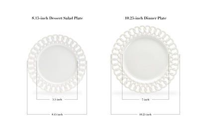 White Heirloom Fine Porcelain Dinner Plate - 10.25"