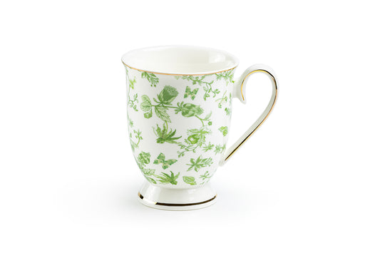 Greeny Garden Fine Porcelain Footed Mug