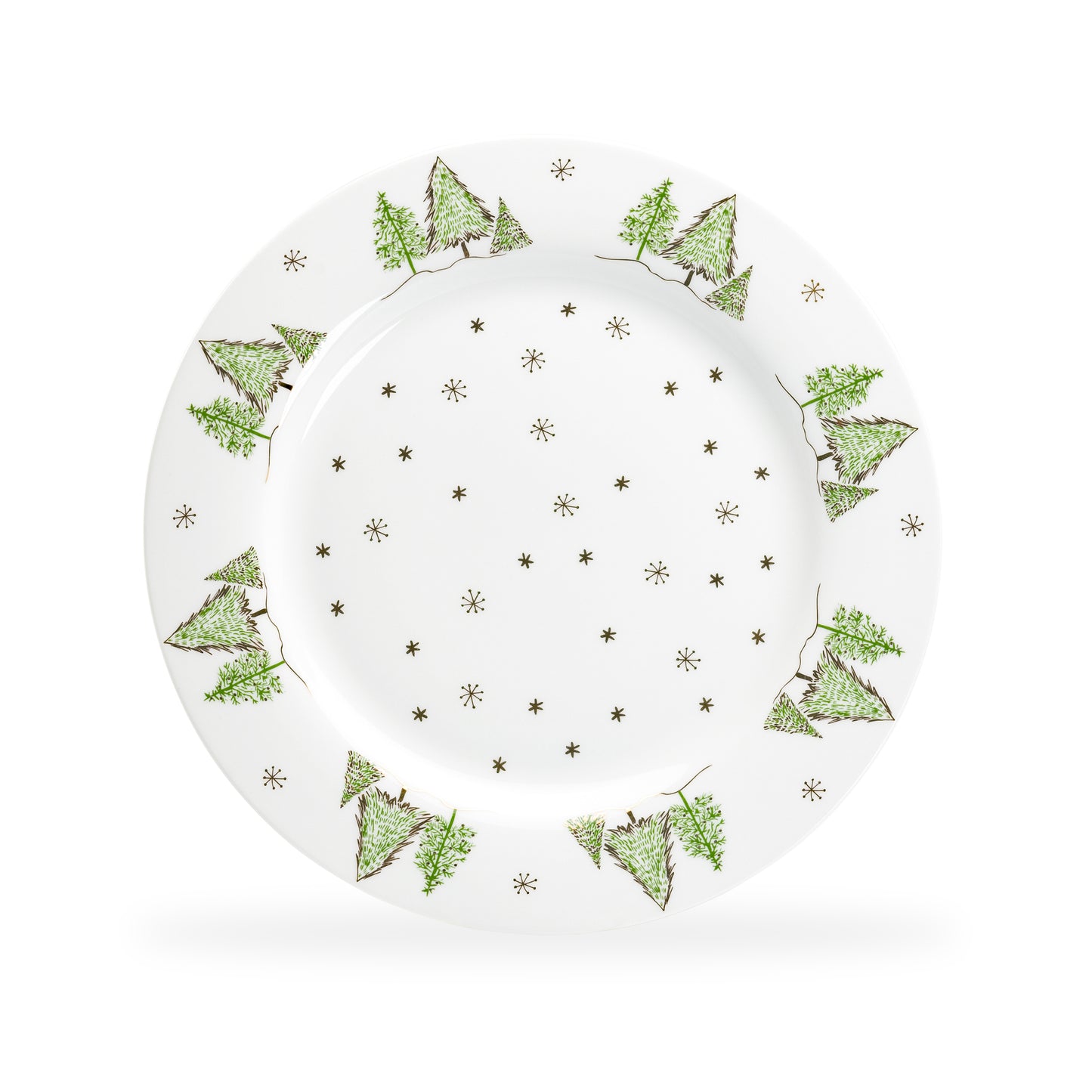 Christmas Pine Trees Fine Porcelain Dinner Plate