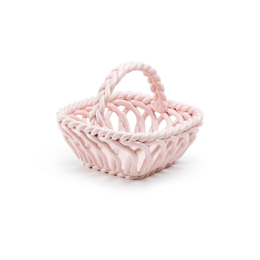 Hand Woven Easter Medium Basket - Pink