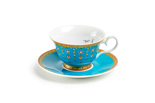 Royal Turquoise Voyage Bone China Tea Cup and Saucer