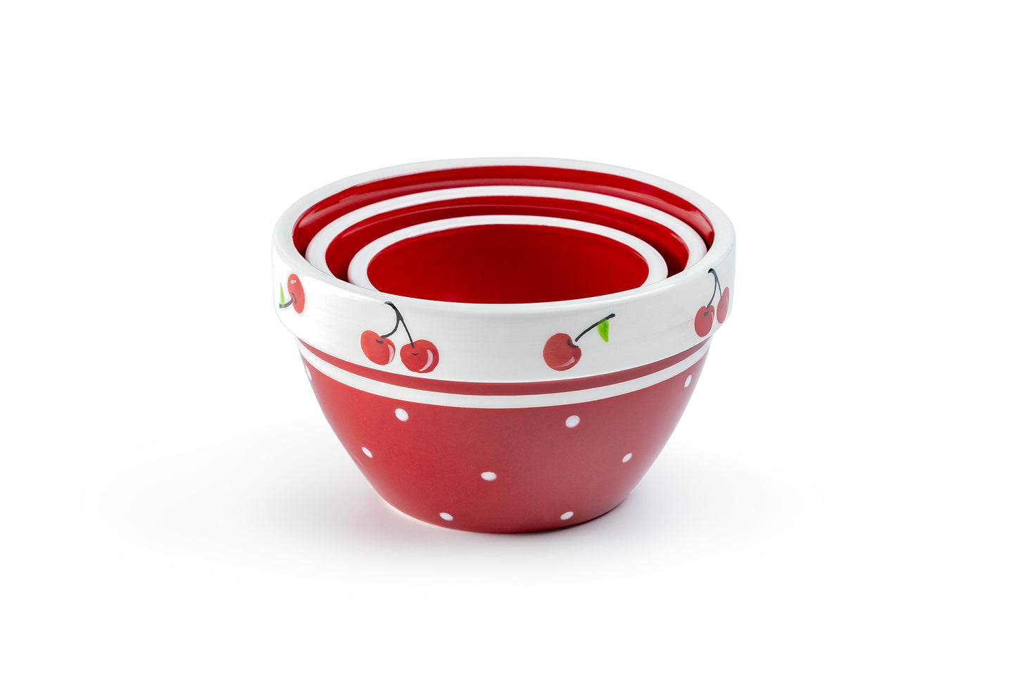 Red Cherry 3-Piece Bowl Set