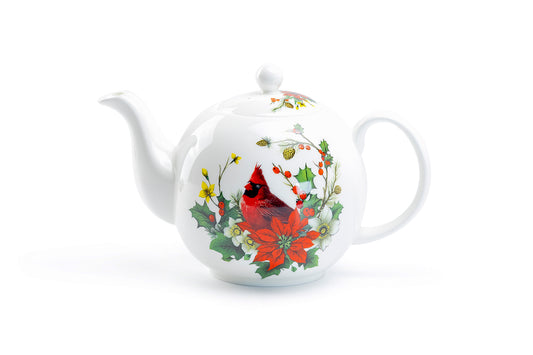 Cardinal Poinsettia Bone China Teapot