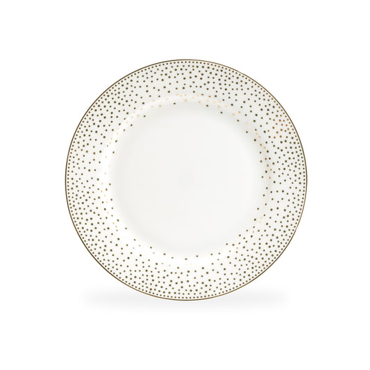 Gold Dots White Bone China Dessert Plate