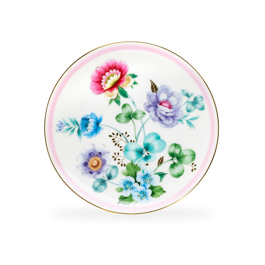 Pink Flower Garden Fine Porcelain Dessert Plate