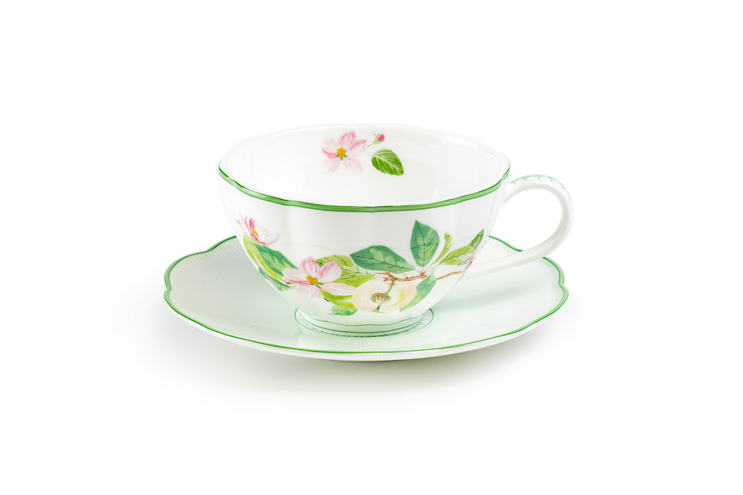 Apple Blossom Bone China Tea Cup and Saucer with Gift Box