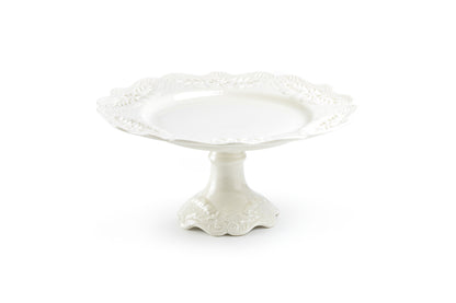 White Victorian Fine Porcelain 10" Cake Stand