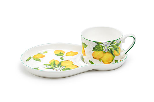 Lemon Garden Fine Porcelain Tea Snack Set