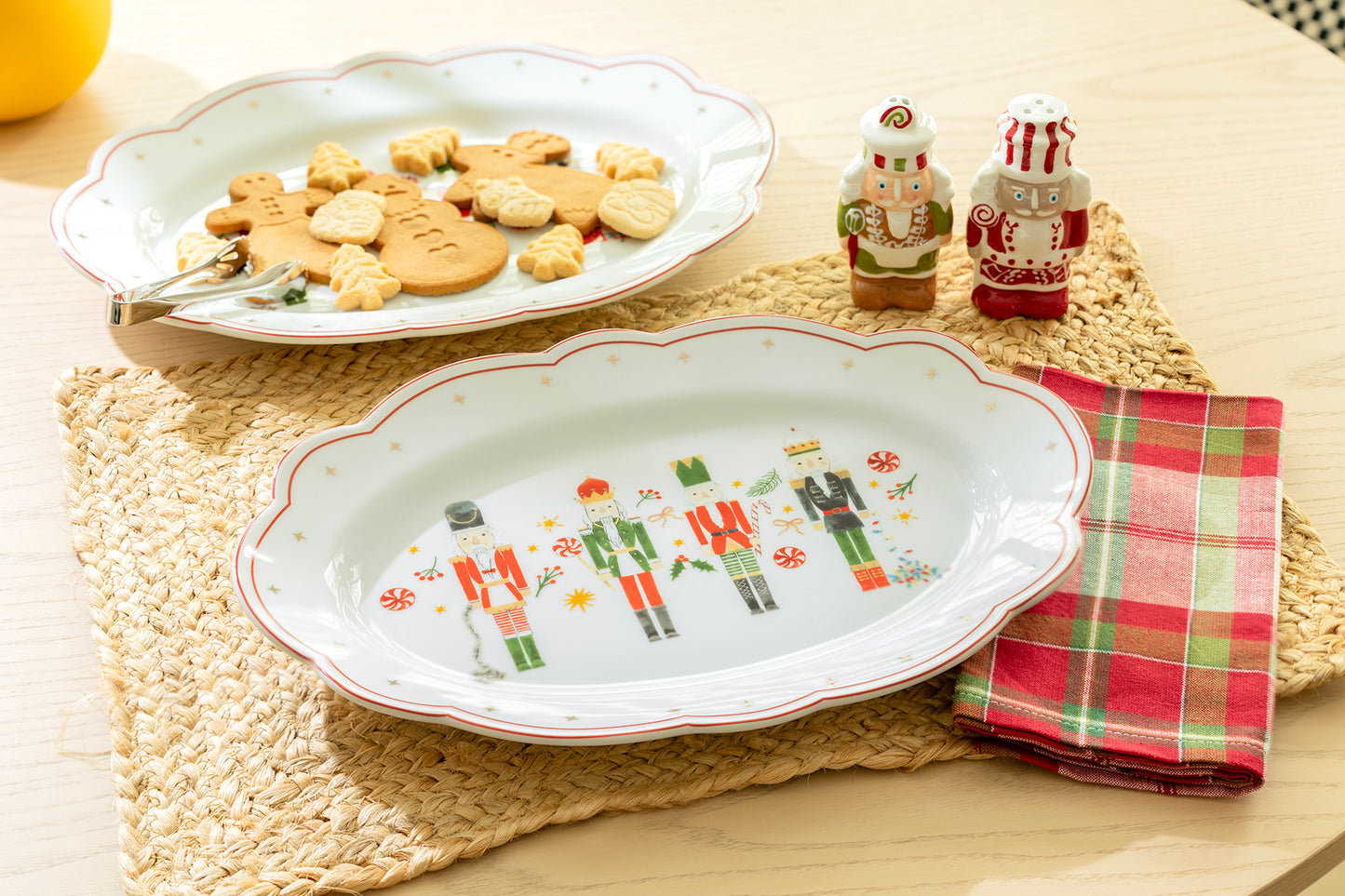 Holiday Royal Nutcrackers Fine Porcelain Oval Serving Platter