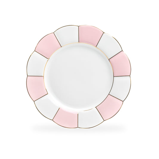 Pink Gold Scallop Fine Porcelain Dessert Plate