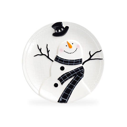 Happy Snowman Dessert Plate