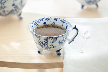 Blue Botanical Three-Foot Fine Porcelain Cup