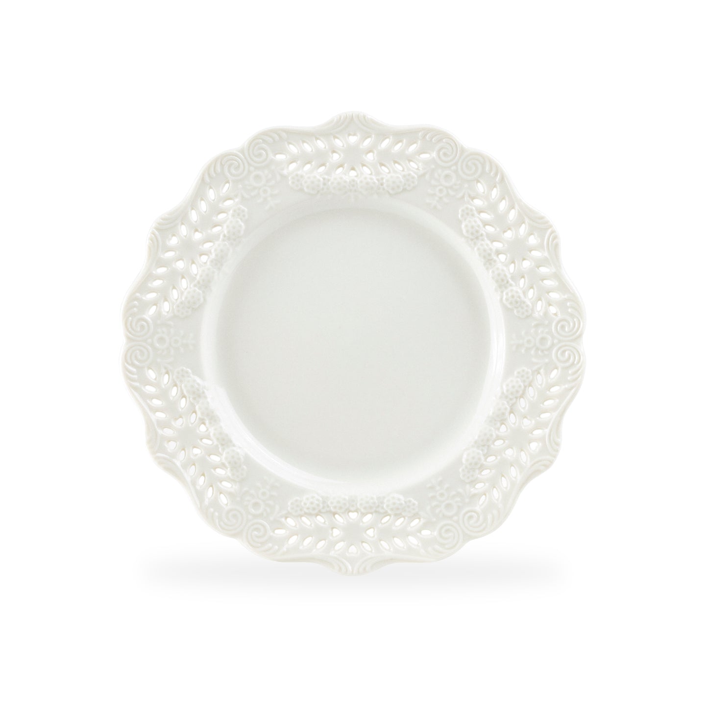 White Victorian Fine Porcelain Dessert Plate