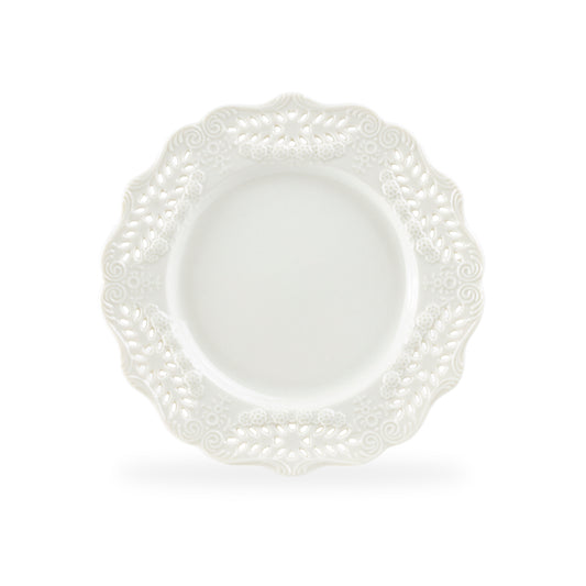 White Victorian Fine Porcelain Dessert Plate