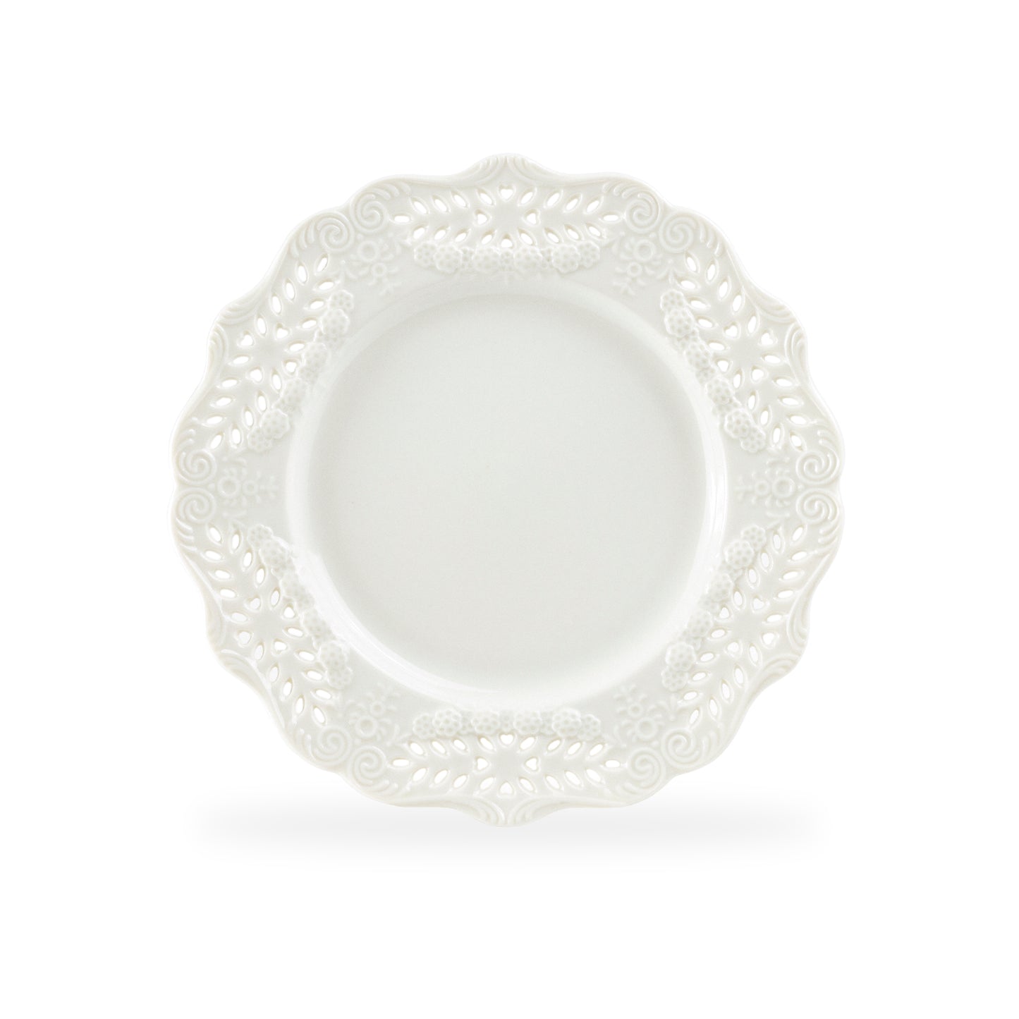 White Victorian Fine Porcelain Dessert Plate