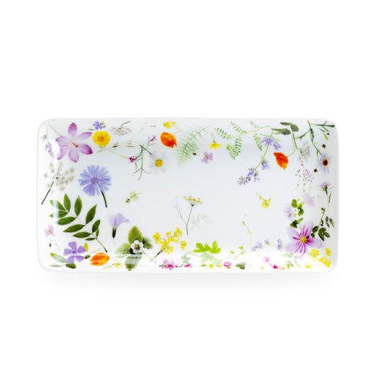 Summer Meadow White Bone China Serving Tray