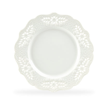 White Victorian Fine Porcelain Dinner Plate